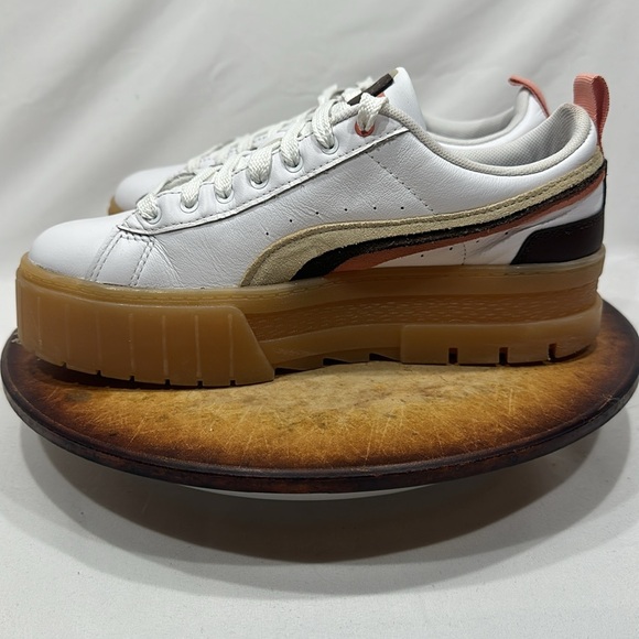 Puma Women’s Mayze Triplex White Pink Brown Tan Gum 384871 01 Shoe Size 9 - Picture 7 of 9